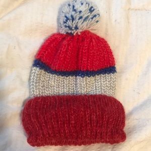 Red, white, and blue beanie